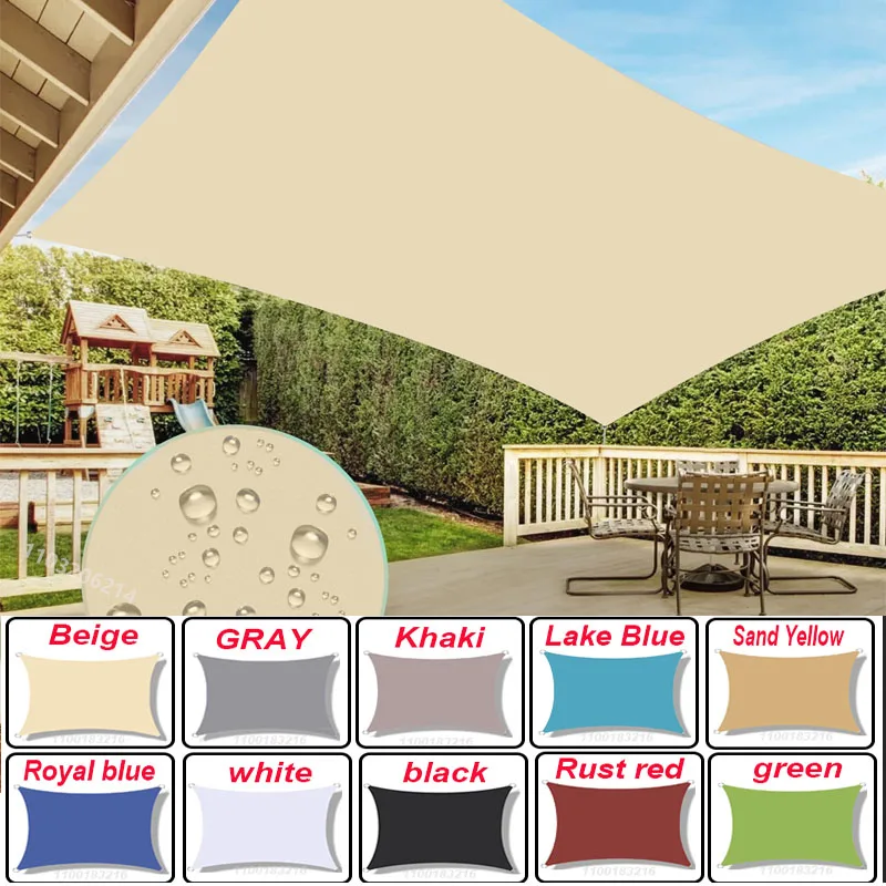 11 colors of sunshades, waterproof sunshade sails, garden sunshades, terraces, car canvas sunshades, rectangular swimming pool s