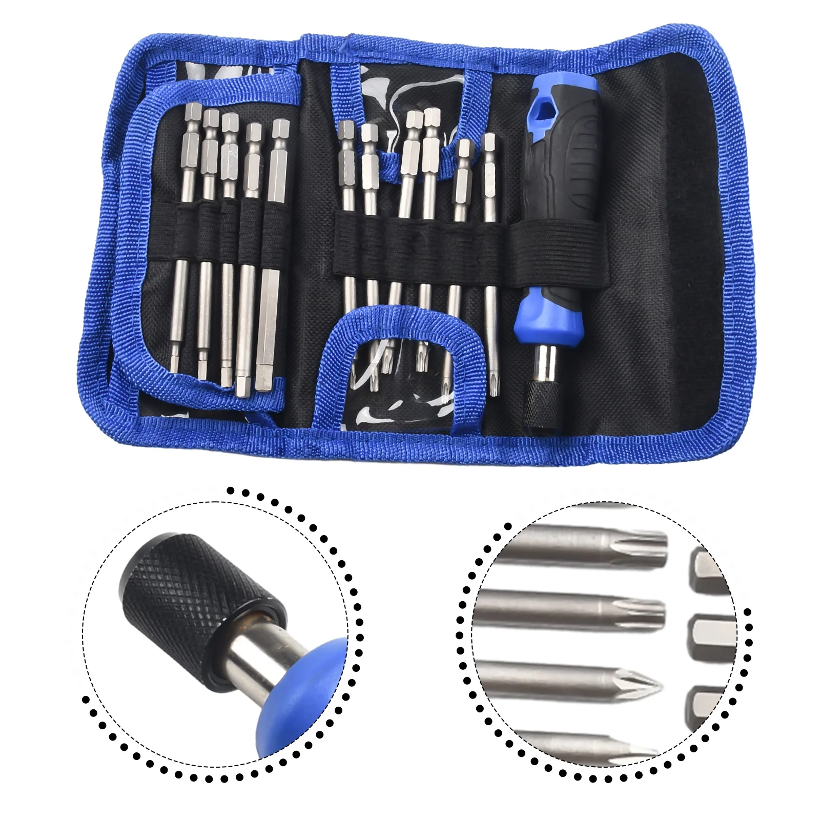 Set mata obeng listrik berlubang 24 dalam 1, dengan tas peralatan 100mm untuk pengeboran tangan kualitas tinggi