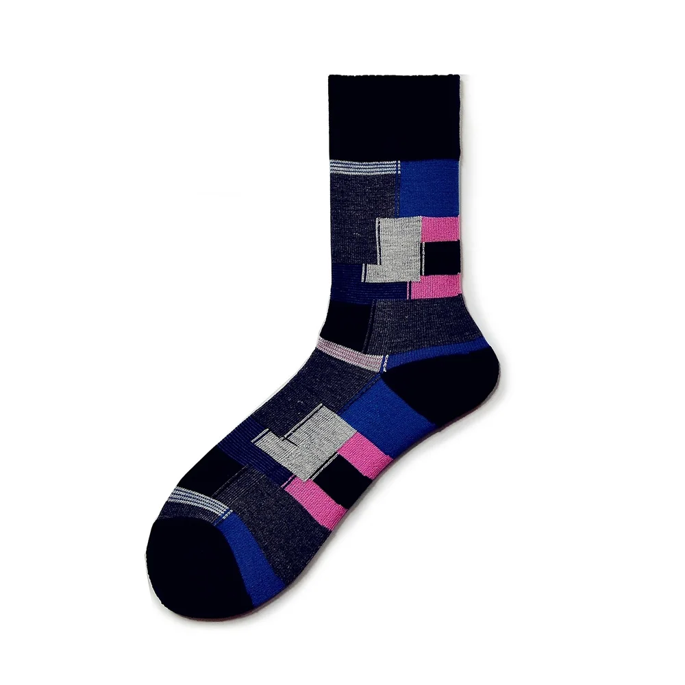 

Men's Socks Japanese Wool with Thick Bottom Matching Striped Cotton Socks Business Casual Four Seasons INS Tide Stockings Length