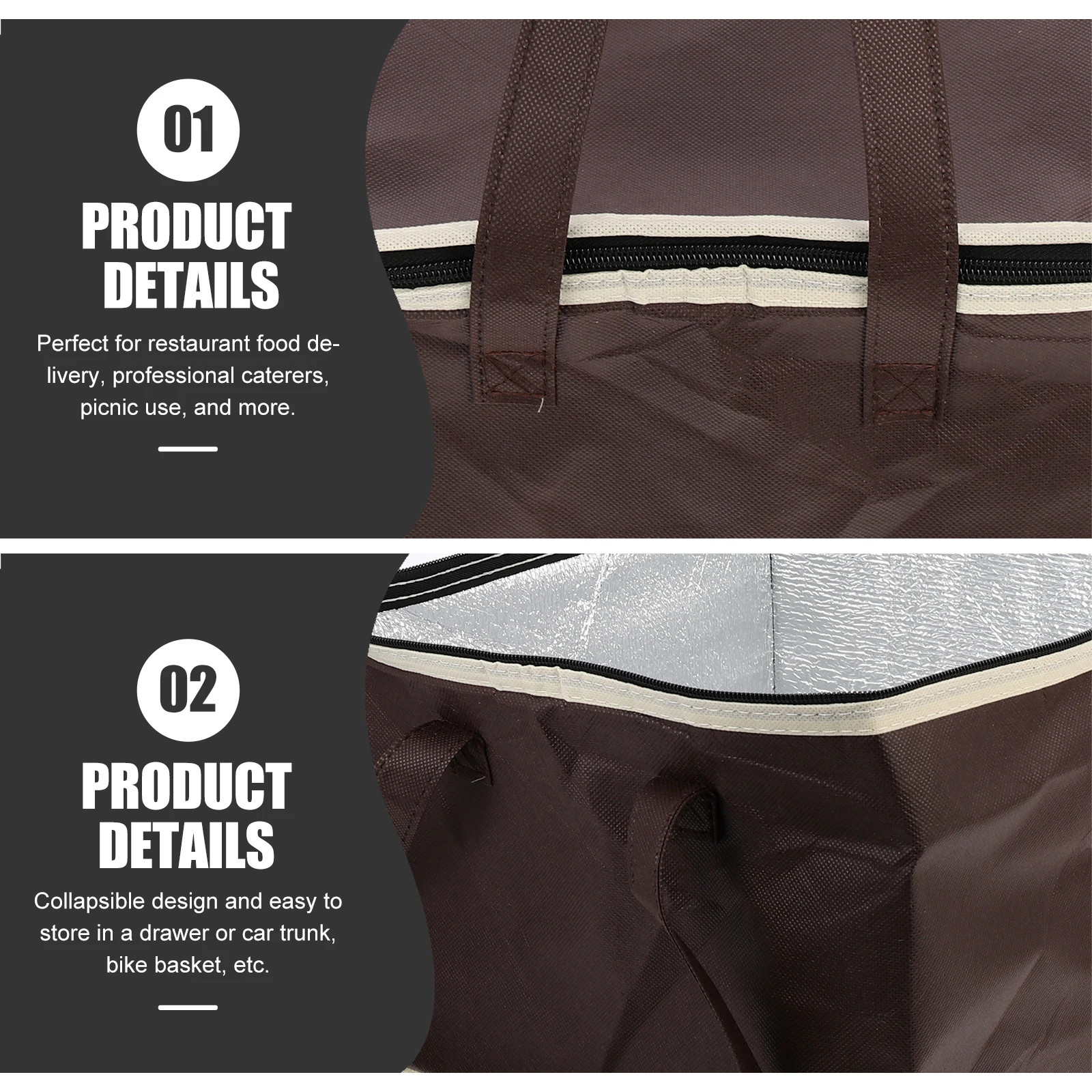

Insulated Takeaway Bag Food Carrying Storage Bags Coffee Non-woven Fabric for Shopping