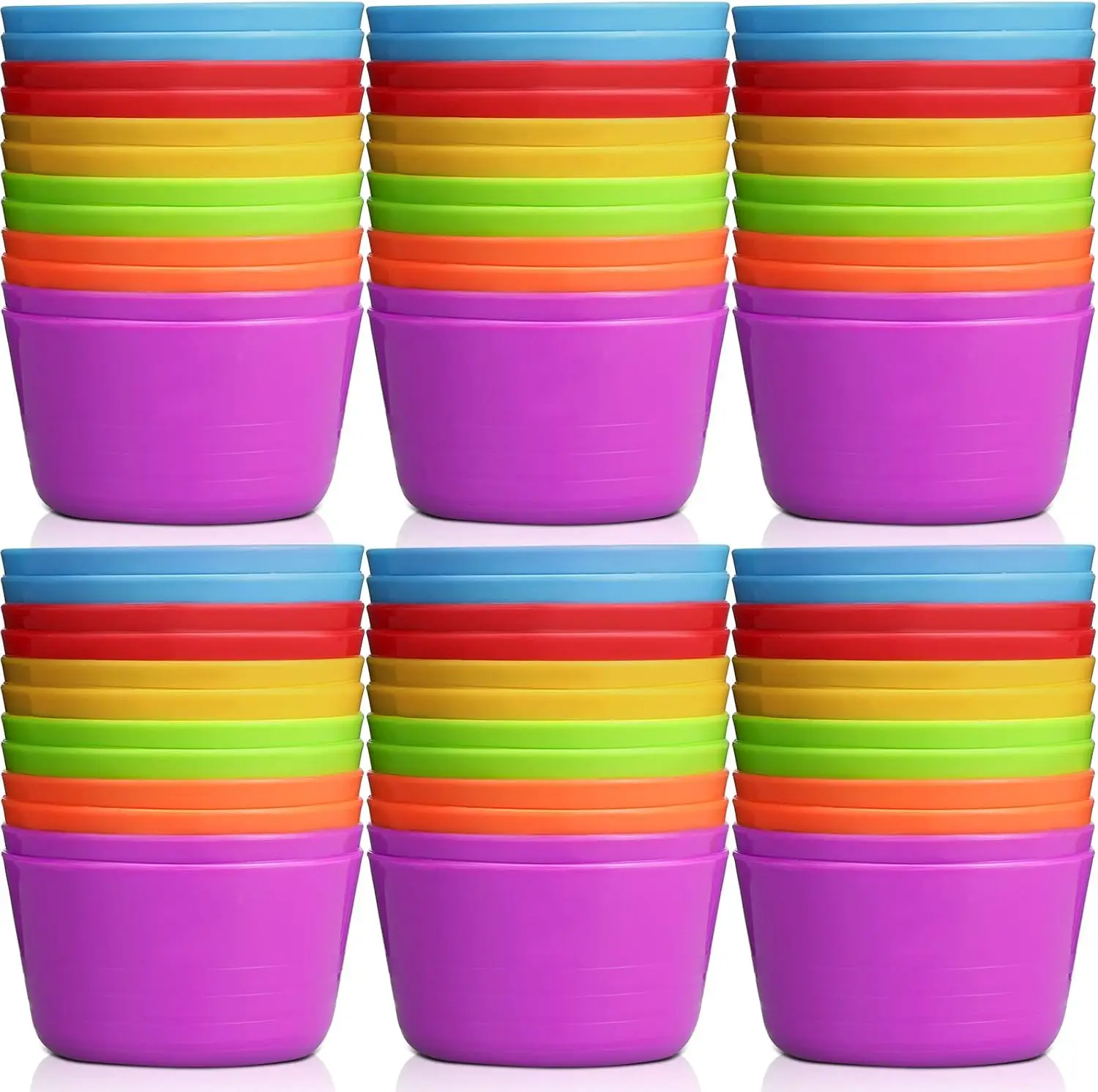 

48 шт. детские маленькие пластиковые миски 10 унций, хлопья, закуски, детские красочные миски для малышей, микроволновая печь, можно мыть в посудомоечной машине, салат, десерт, суп Чи