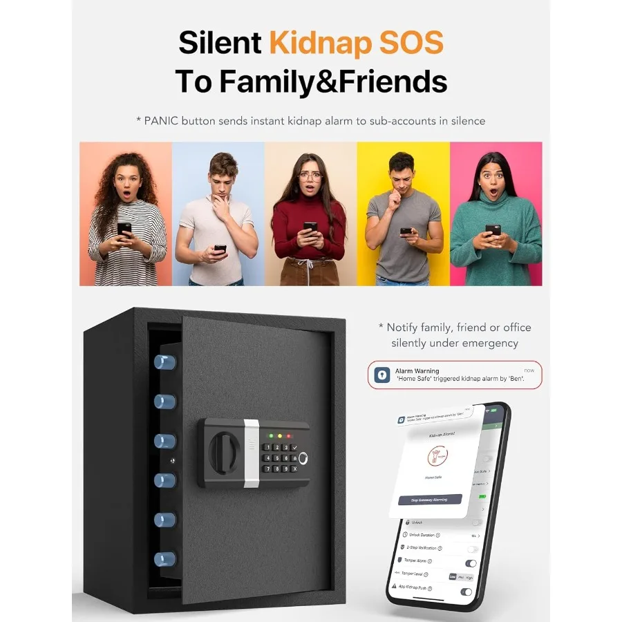 Cassaforte per casa intelligente FORFEND connettività WiFi e controllo tramite app per un archiviazione sicura in casa o in ufficio Caratteristiche comando vocale Acti