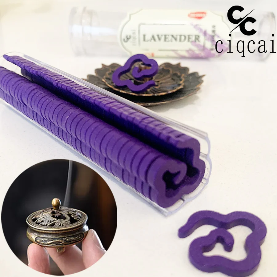 Hochwertige, klassische, kleine Räucherstäbchen mit Lavendelduft, rein handgefertigte Spiralen, ohne klebriges Pulver, lösen sich in Wasser auf, haben einen reichen und natürlichen Duft, 42