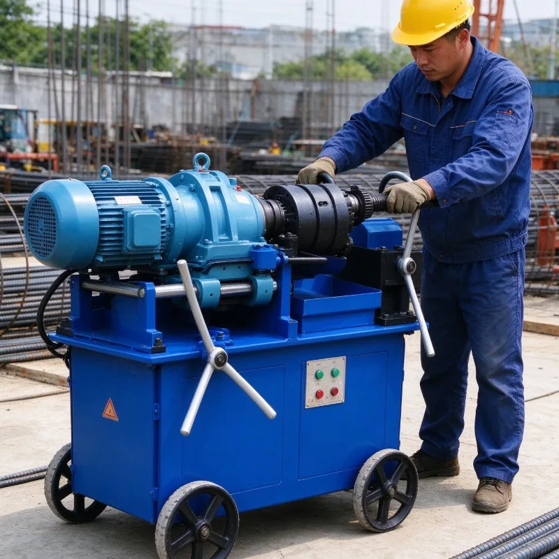 Construction Steel Bar Thread Rolling Machine, High Efficiency Rebar End Thread Processing Equipment for Concrete Project