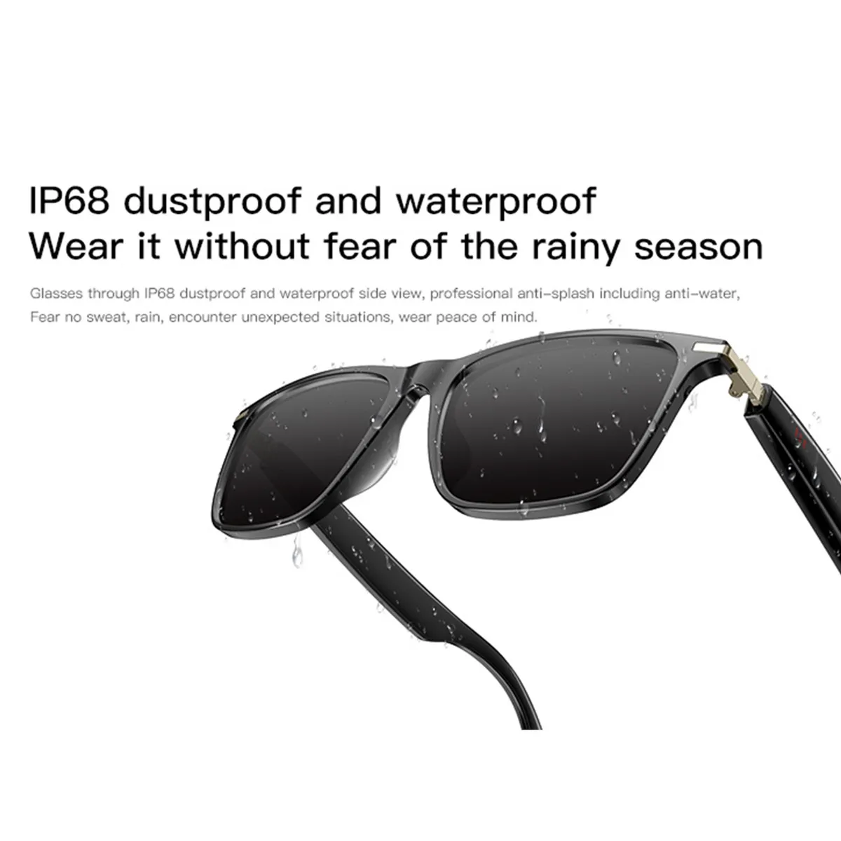 Smart Glasses Man Style Support Music Listen Wake up Voice Assistant Receive/Reject Call UV Protect Smart Glasses Sunglasses