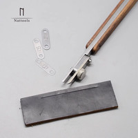 Nattools Adjustable Leather Edge Creaser Tool 2.0-5.8mm Spacing With Walnut Wood Handle,Tool For DIY Artisan Leatherworking