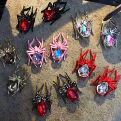 Dijes de araña de aleación de lujo 3D para uñas, accesorios de diamantes de imitación para decoración de uñas de Halloween, suministros de decoración, materiales de decoración de manicura, 10 piezas
