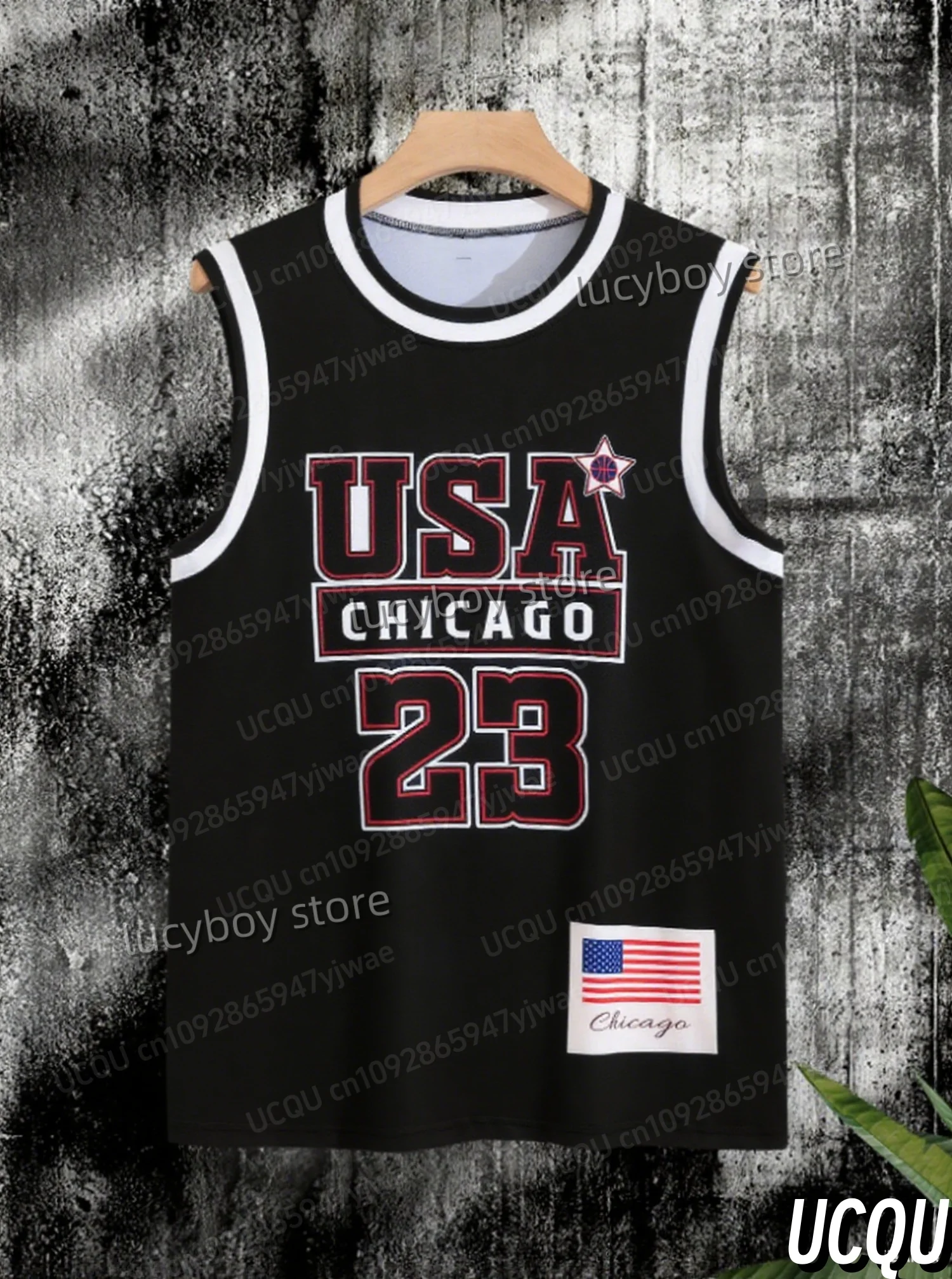 2025 Summer Men USA Chicago No.23 Print Striped Round Neck Casual Tank Top Mens Basketball Jersey Vest gym Sport Basketball Vest - Image 2