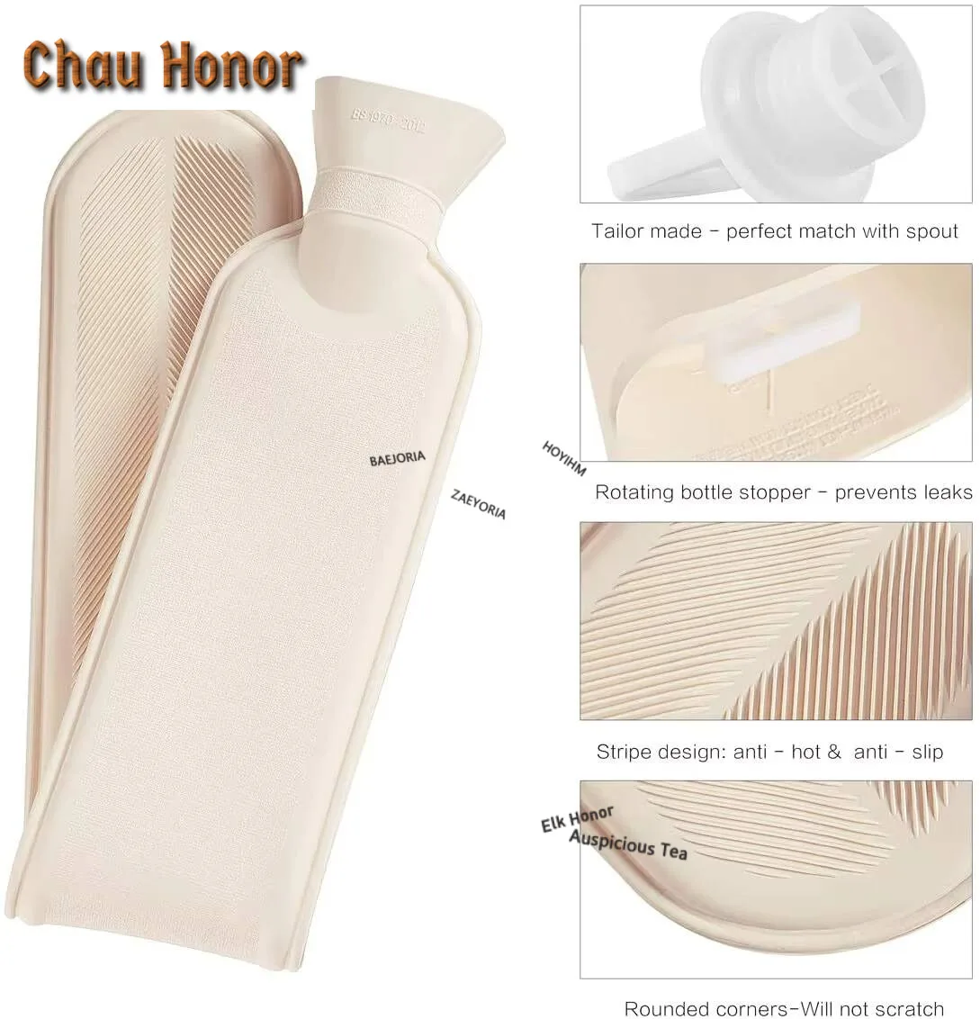 2L Long Hot Water Bottle Cartoon Plush Water Injection Hand Warmer Jacket Wholesale Rubber Hot Water Bags Belt Christmas Gifts