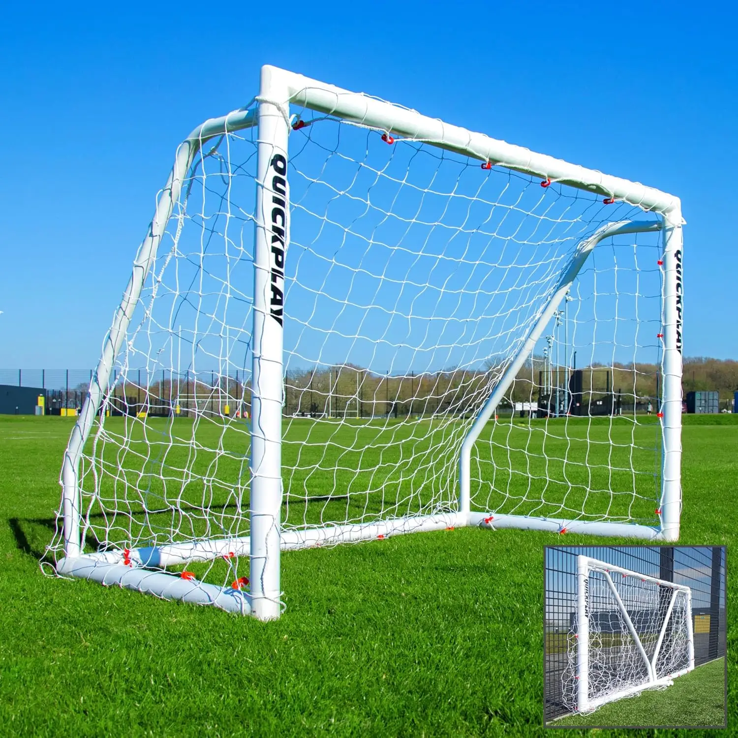 

30-Second Folding Soccer Goal with Portable Net, Weatherproof for Backyard Play - Adults & Kids