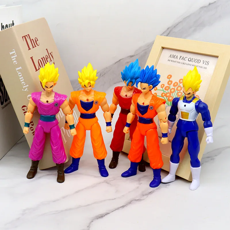 5pcs/Set Anime New Dragon Ball Son Goku Figures Joint Moveable Black Hair Goku Action Figure Gk Statue Figurine Model Doll Toys