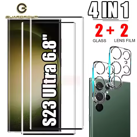 Curved Tempered Glass For Samsung Glalaxy S23 S24 Ultra S22 S21 S20 S10 S9 S8 Plus Screen Protector Note 20 Ultra 10 9 Lens Film