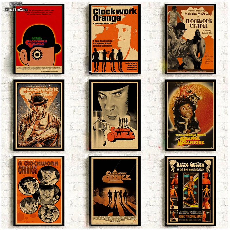 

Vintage Classic Movie Series Posters Kraft Paper A Clockwork Orange Poster Wall Stickers Home Decor Room Bar Cafe Art Painting