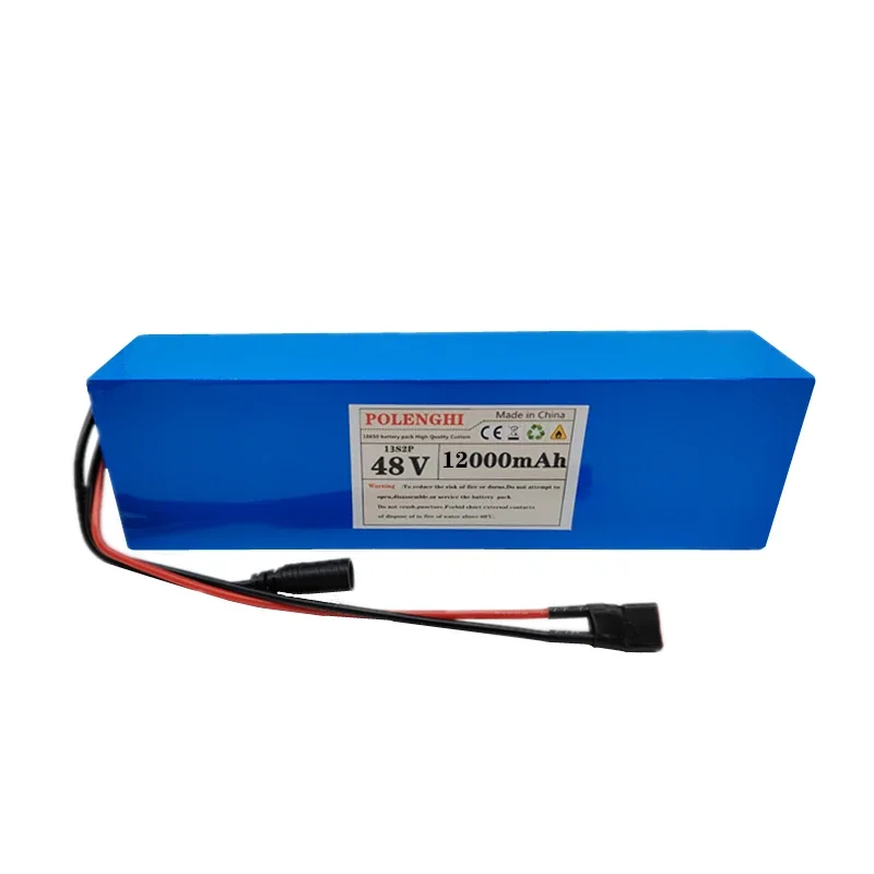 Bloco recarregável da bateria do Lítio-íon com BMS incorporado, placa de proteção de circuito, capacidade verdadeira, XT60, tomada T, 48V, 13S2P, 12Ah