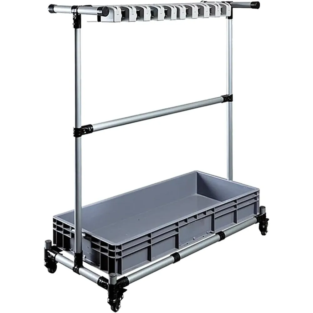 

На колесах стеллаж для хранения инструментов для чистки: портативный держатель для метлы и швабры для эффективного уборщика