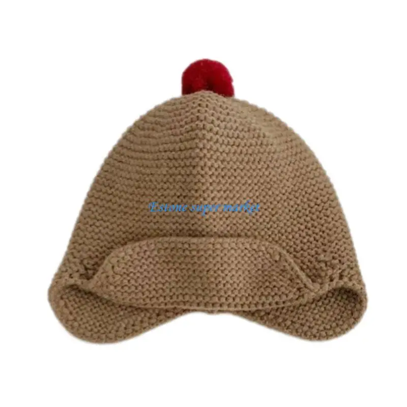 090B Warm and Stylish Knitted Hat Ear Guard Bonnet for Baby Infant Cosy Earflap Hat