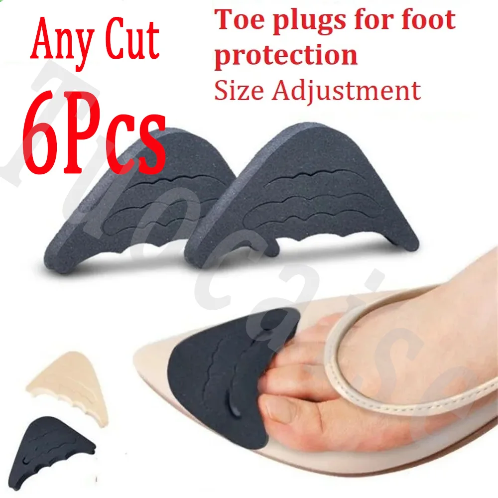 3 Pair Women High Heel Toe Plug Insert Shoe Big Shoes Toe Front Filler Cushion Pain Relief Protector Adjustment Shoe Accessories