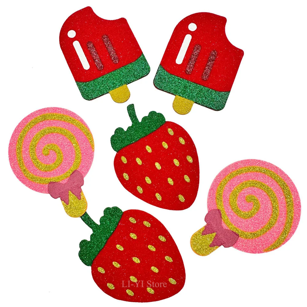 5 Pairs Women Nipple Cover Cute Strawberry Watermelon Lollipop Breast Pasties Disposable Invisibility Sexy Breast Sticker