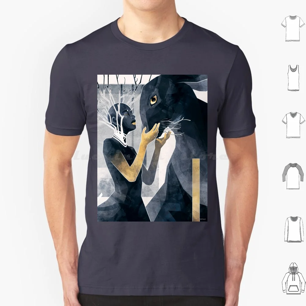 The Gold Within T Shirt Big Size 100% Cotton Mental Health Rabbit Animal Cute Anxiety Depression Gold Blue Silver Nature