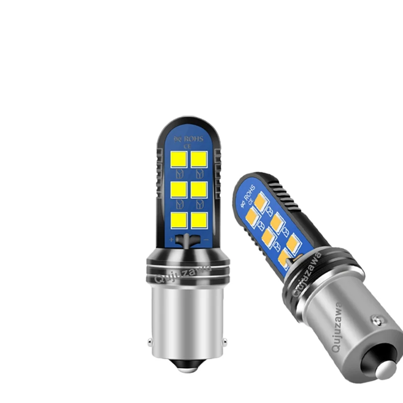 

2 шт. светодиодные лампы 12В/24В 1156 BA15S R5W R10W 1157 BAY15D 3014 22 SMD для грузовиков, указатели поворота, дневные ходовые огни, 6000K, белый свет