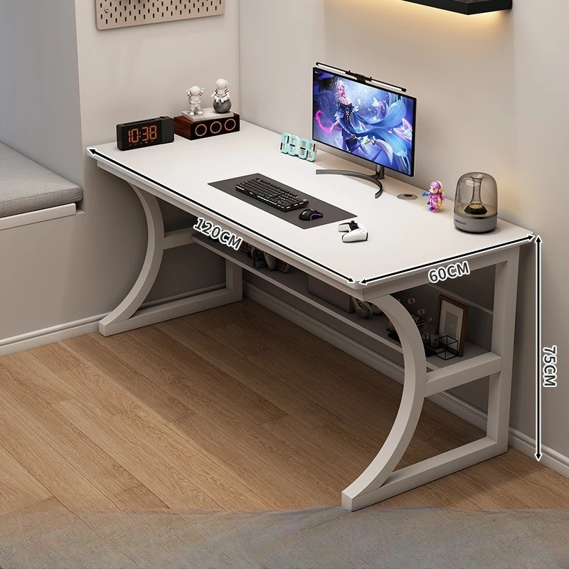 Laptop Desk Computer Desk Ergonomic Gaming Storage Shelf Home Office Study Station Desktop Table Cable Management  Furniture