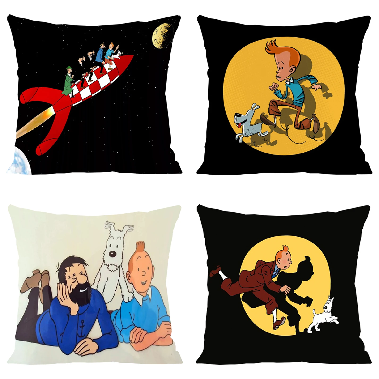 

T-The Adventures of Tintins Decorative Pillowcase 40x40 Pillow Cover 45x45 Cushions Covers Home Decoration Bed Pillowcases Cases