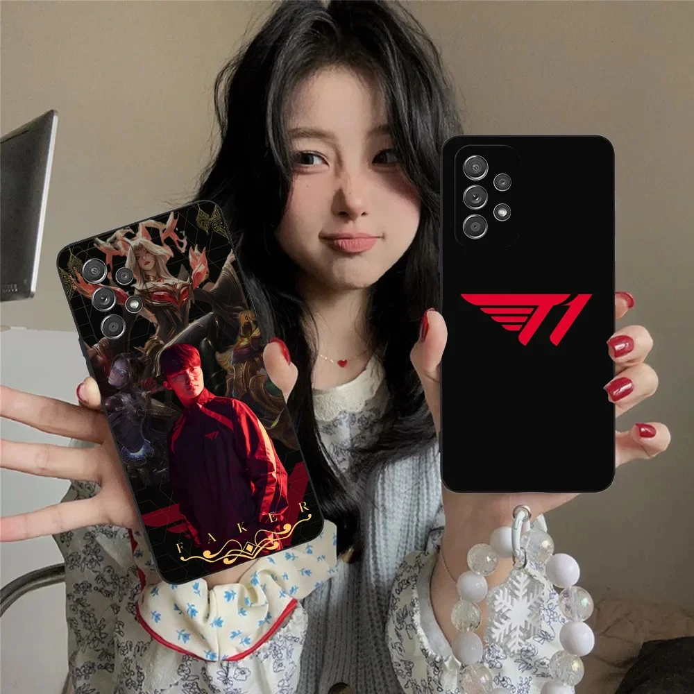 

SKT T1 Faker L-LOL Phone Case For Samsung S24,23,22,30,21,10,9,Ultra,Plus,Lite,FE,5G Black Soft Case