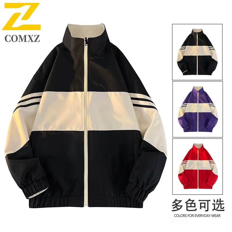 

COMXZ Men Jackets New Korean Style Versatile Travel Camping Stylish Comfortable Hiking Outerwear Trendy Walking Cycling Coat
