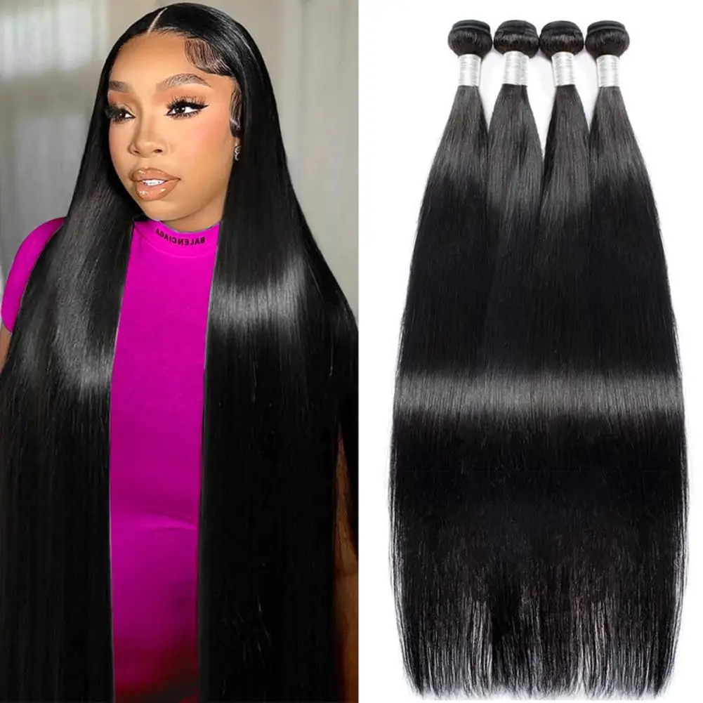 10A Human Hair Bundles Brazilian Straight Hair Bundles 24 26 26 Inch 100% Unprocessed Straight Human Hair