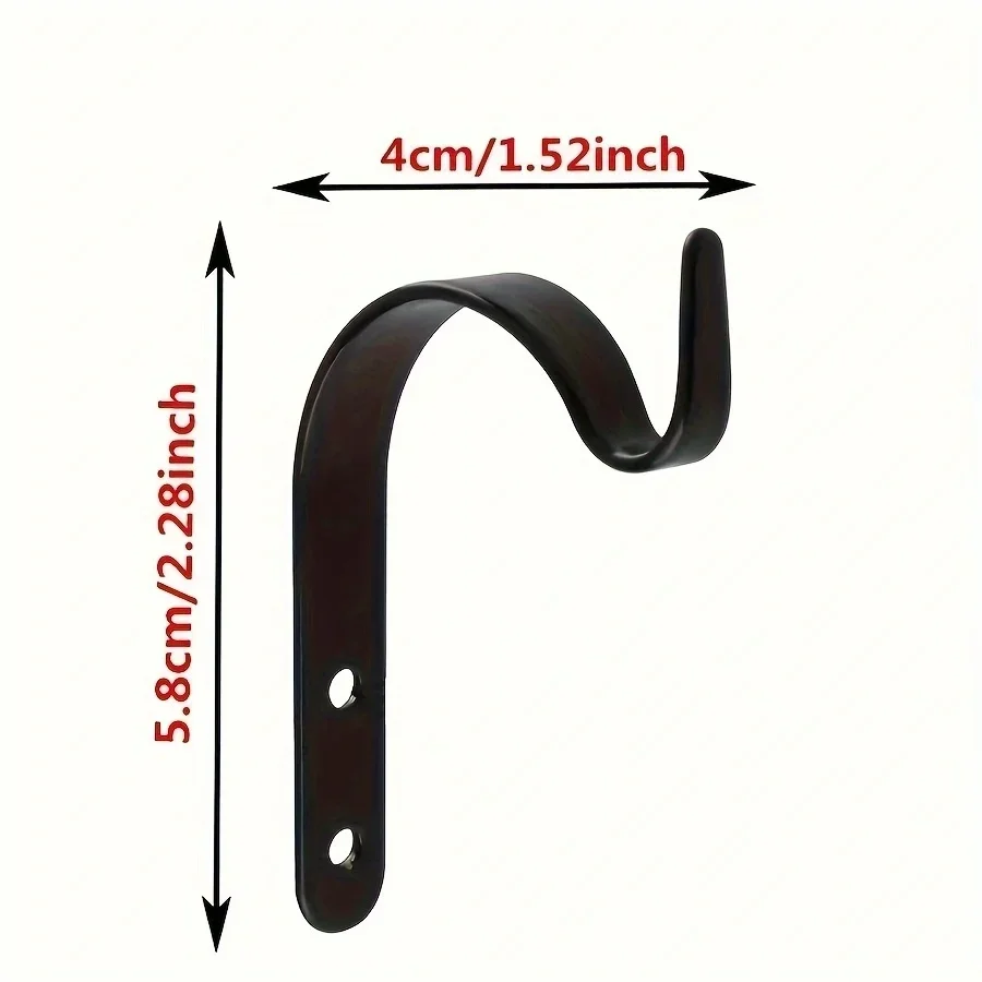 3/6Pcs J-Shape Wall Hook Metal Flower Pot Hanging Iron Hook Fixing Outdoor for Garden Wall Basket Plant Rack Bracket Decoration