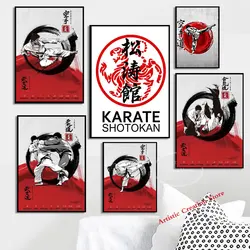 Japanese Jiu Jitsu Bushido Karate Posters Cartoon Canvas Pictures Japan Art Painting Shotokan Martial Arts Hall Wall Home Decor