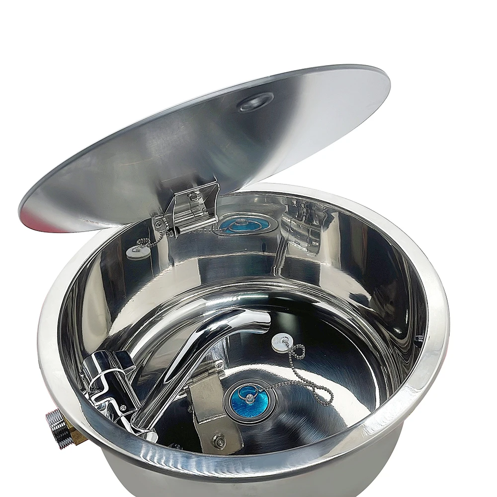 

Wholesale Round Premium SS304 Stainless Steel Single Bowl Wash Basin Van RV Camper Motorhome Caravan Sink