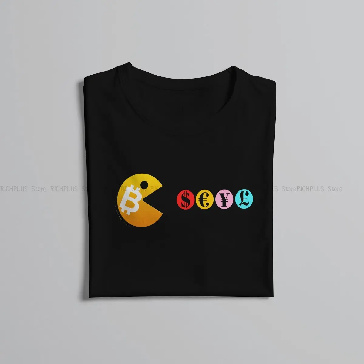 Cryptocurrency Newest TShirt for Men Bitcoin VS Fiat Round Collar Polyester T Shirt Hip Hop Birthday Gifts OutdoorWear