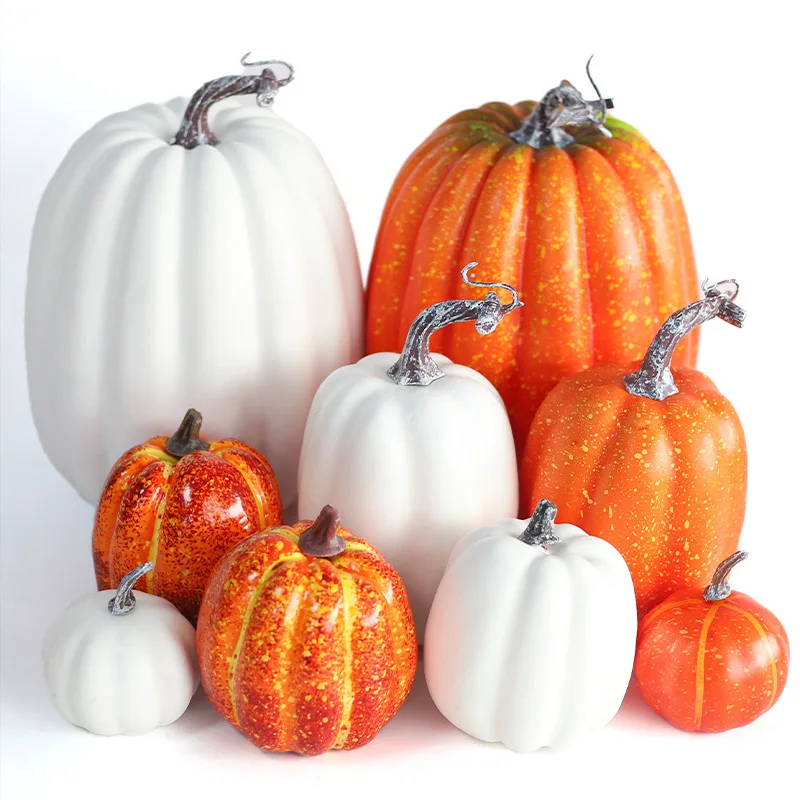 

Halloween Big Pumpkin Simulation Model White Orange Pumpkin Holiday Decoration Party Decoration Shooting Props Materials