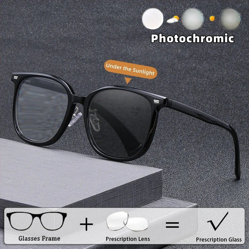 

Fashionable Oversized Photochromic Prescription Glasses High-Definition Comfort Customized Eyewear Unisex Optical Frames