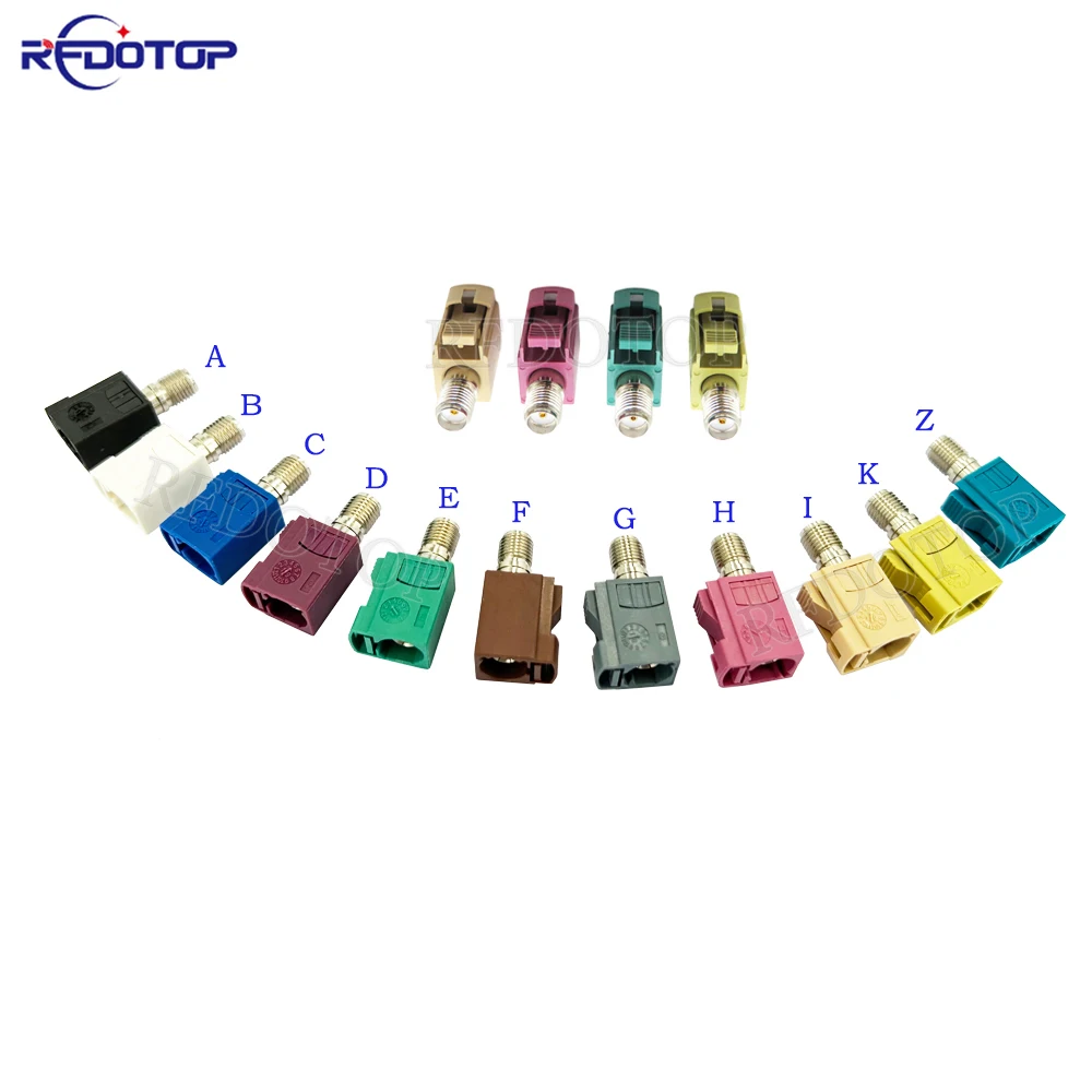 1Pcs SMA Female Jack to Fakra Female Code A/B/C/D/E/F/G/H/I/K/Z Jack Adapter 50 Ohm Fakra to SMA RF Coaxial Connector