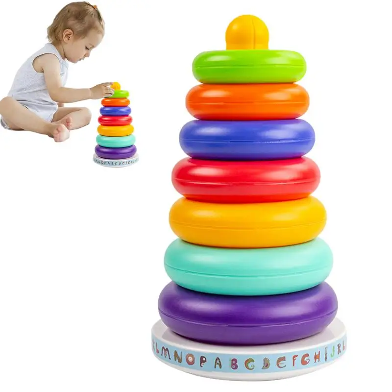 Jouets à Empiler Sensoriels Montessori, ApprentiCumbria STEM, Anneau Arc-en-Ciel, pour Anniversaire, Journée des Enfants