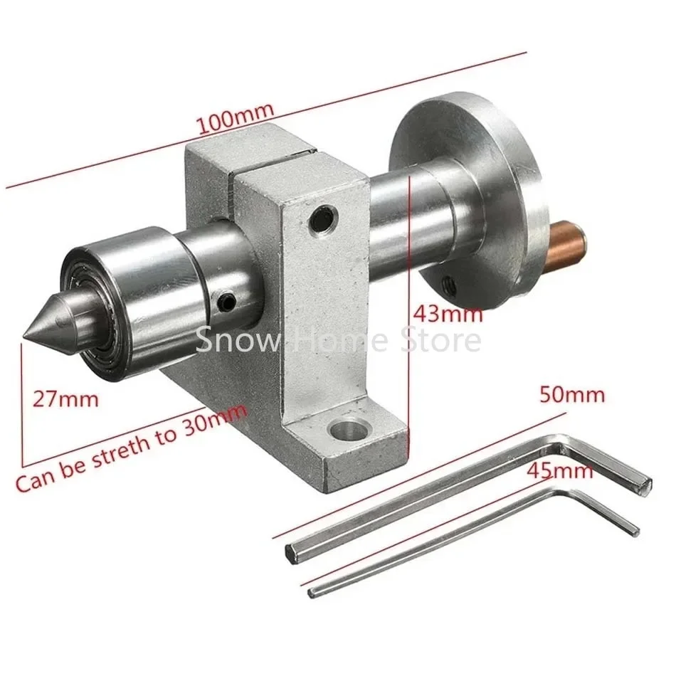 1 Set Adjustable Double Bearing Live Centre Metal Revolving with 2pcs Wrenches DIY Accessories for Mini Lathe Machine