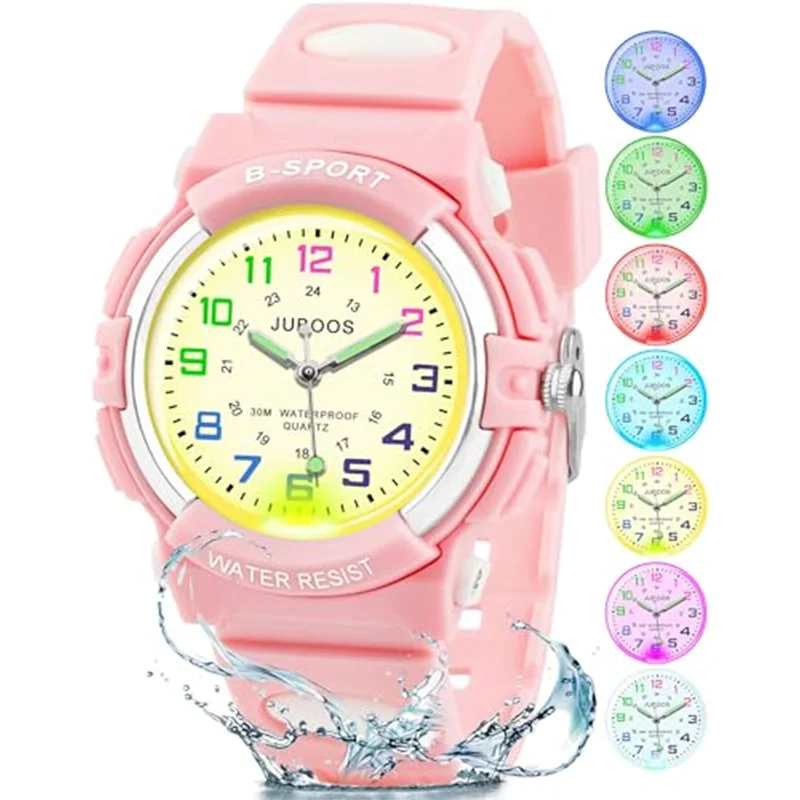 Socico Luminous Hands Boys Girls Fashion Camouflage Quartz Watches Children Kids Students Digital Cool Waterproof Clocks