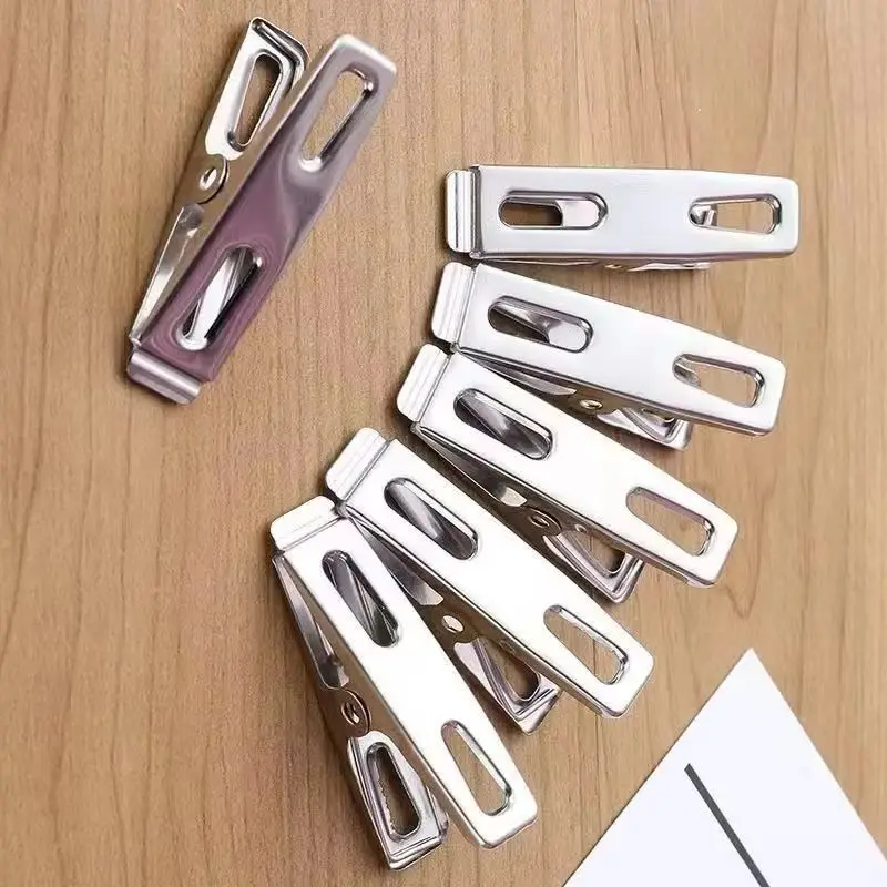 Clips coupe-vent en acier inoxydable pour vêtements et chaussettes, clips durables pour banc de cuisine, organisateurs de documents, Everthespins, 20 pièces