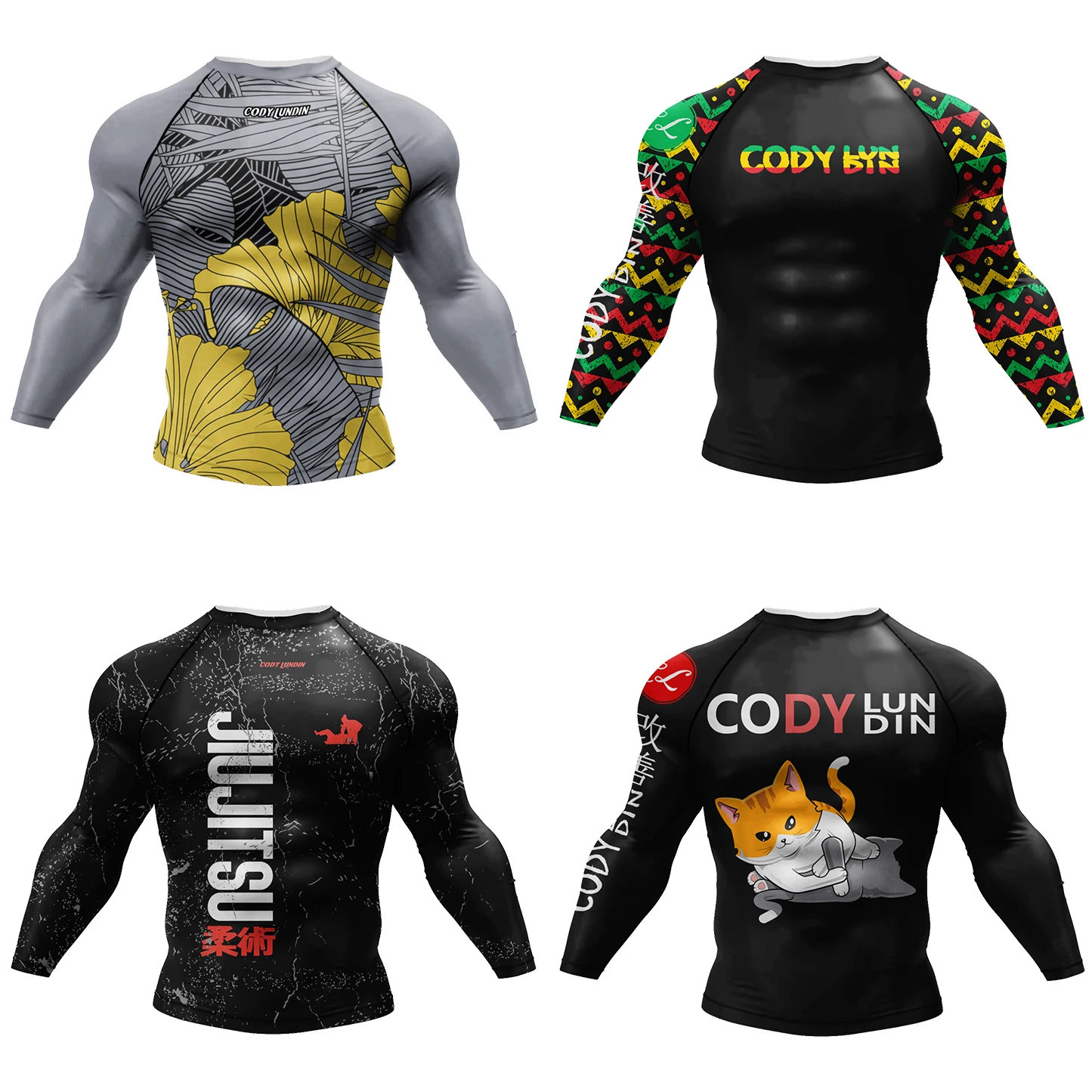 Custom Hot Sale Cody Lundin Wrestling BJJ Jiu Jitsu Rash Guard For Men 3D Sublimation Tattoo Tight Long Sleeve kickBoxing Jersey