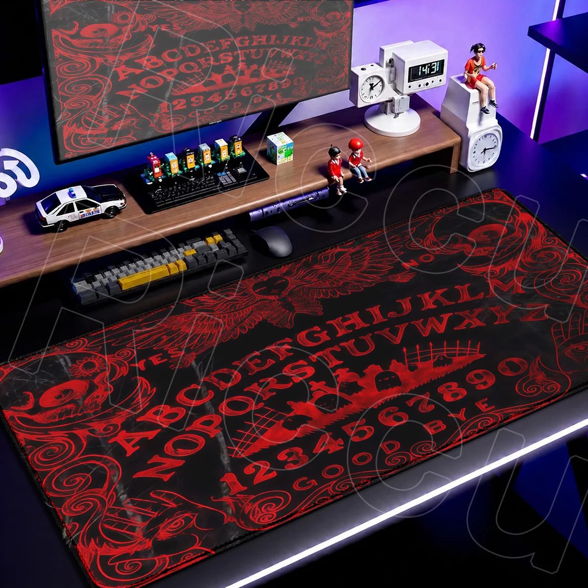Speed Office Natural Rubber Gaming Locking Edge Mouse Pads Large Desk Carpet Cool XXL Home Rug Ouija Gothic Laptop Keyboard Mats