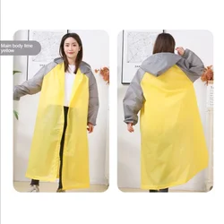 2024 New Long Raincoat Outdoor Raincoat Stitching Pattern Waterproof Universal Men's and Women's Raincoat Hooded Travel Fishing