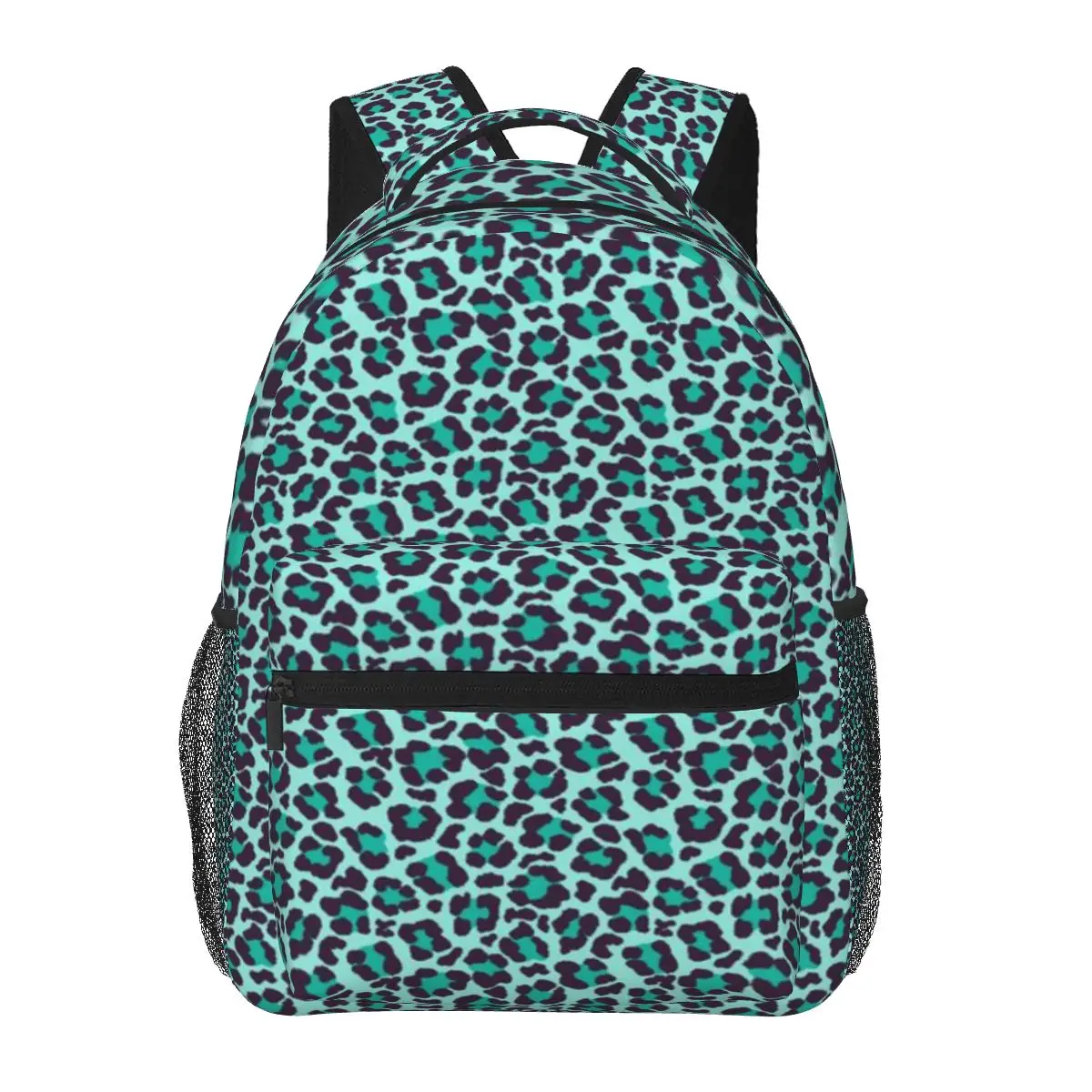 

Turquoise Blue Leopard Print Durable One Personalize Casual Backpack