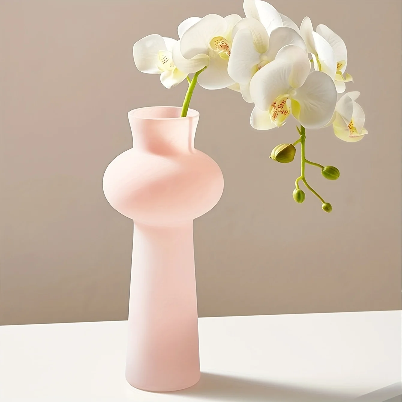 

Elegant Nordic-Inspired Glass Vase in Pink&Green-Modern Minimalist Decor for Living Room，Hydroponic Flower Arrangement Display