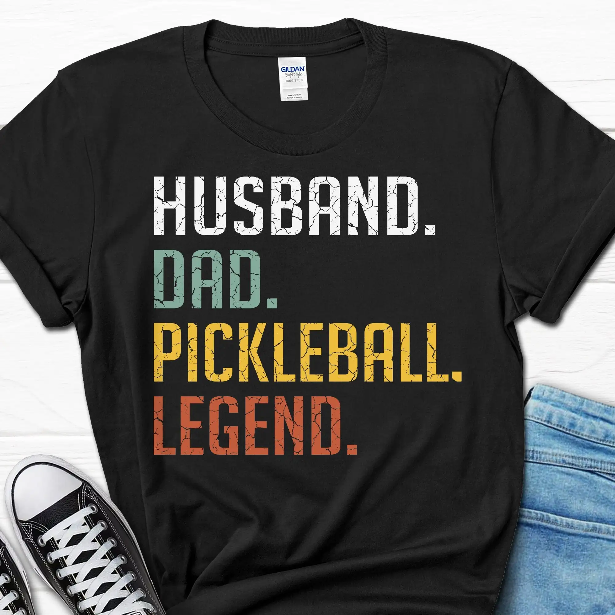 Husband Dad Pickleball Legend Pickle Ball Player Men's T Shirt Funny s for Players Him