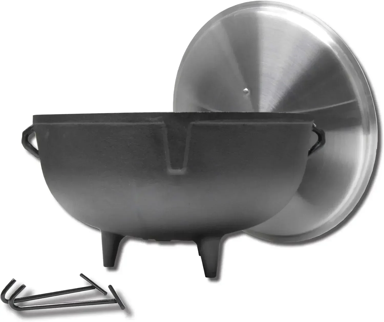 

5920 5-Gallon Heavy Duty Cast Iron Jambalaya Pot with Feet and Aluminum Lid