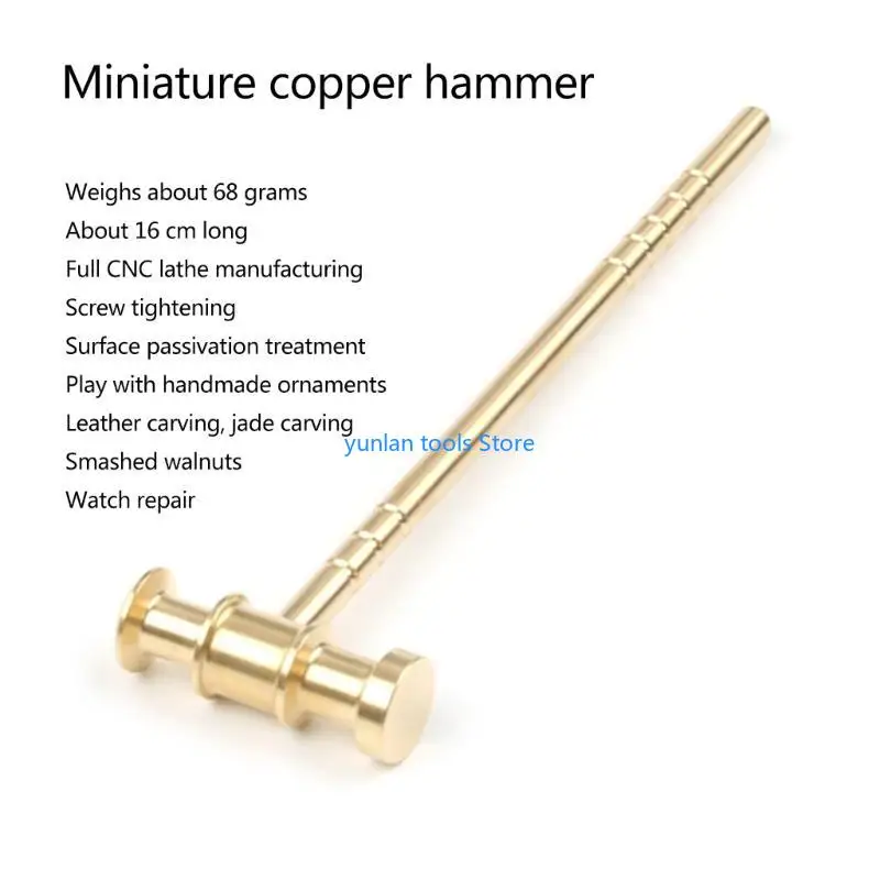 

50LB Brass Clock Repair Hammer Leather Hammer Multifunction Hand Tool Repair Part