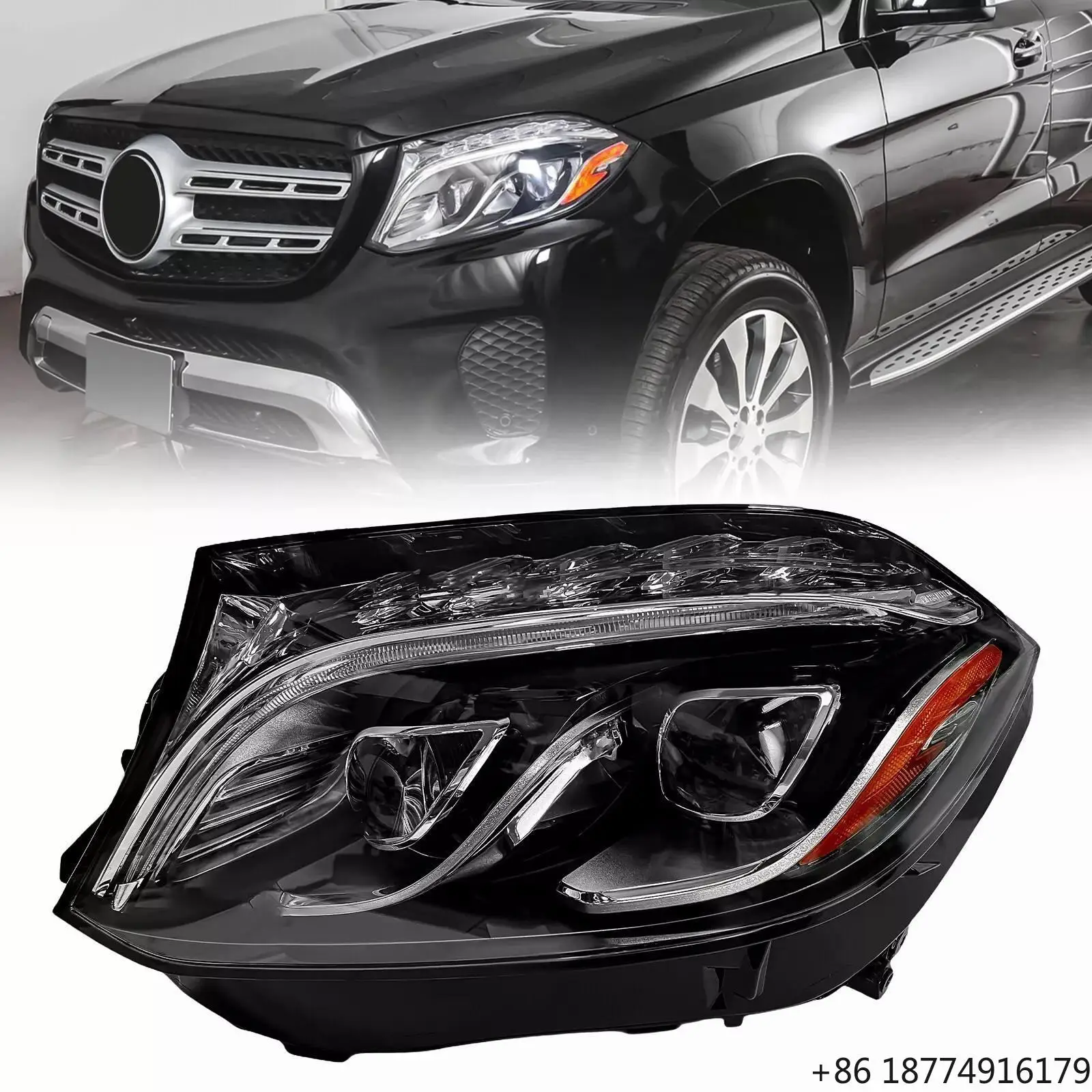 

1669063203 US Version White Circle LED GLS400 GLS450 GLS500 W166 LED Headlights 2015 2016 2017 2018 2019 for GLS 450