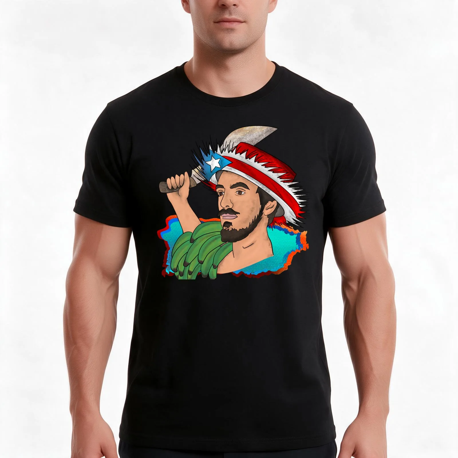 Jíbaro soy with machete in hand T-Shirt Summer Casual Cotton Tee Oversized Streetwear Tops Vintage Graphic Print 100% Cotton